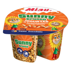 Jogurtas MIAU su vanile ir karamelizuotomis saulėgrąžomis SUNNY CRUNCH, 6,6 % riebumo, 125 g