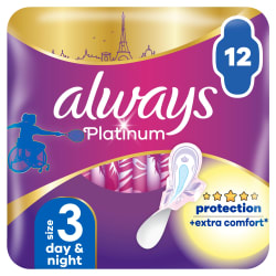 Kvepiantys higieniniai paketai ALWAYS PLATINUM NIGHT DUO, 12 vnt.