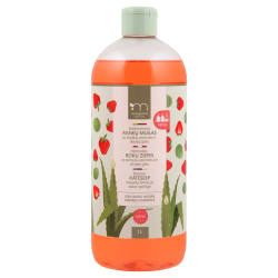 Drėkinamojo rankų muilo su braškių aromatu ir alavijų geliu papildymas MARGARITA, 1l