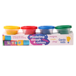 Plastilino rinkinys GENIO KIDS, 4 spalvų, 4x50g