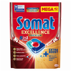 Indaplovių tabletės SOMAT Excellence Premium 5in1, 42 vnt.