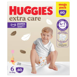 Sauskelnės - kelnaitės HUGGIES EXTRA CARE PANTS, S6, 15 - 25 kg, 60 vnt.