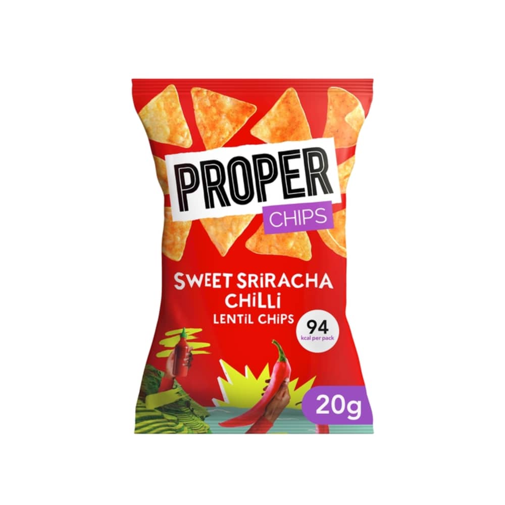 Lēcu čipsi Proper ar sriračas garšu 20g