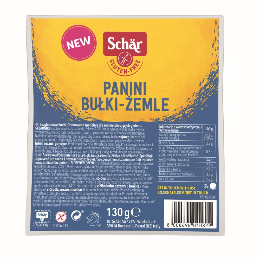 Panini maizītes Schar bez glutēna 130g