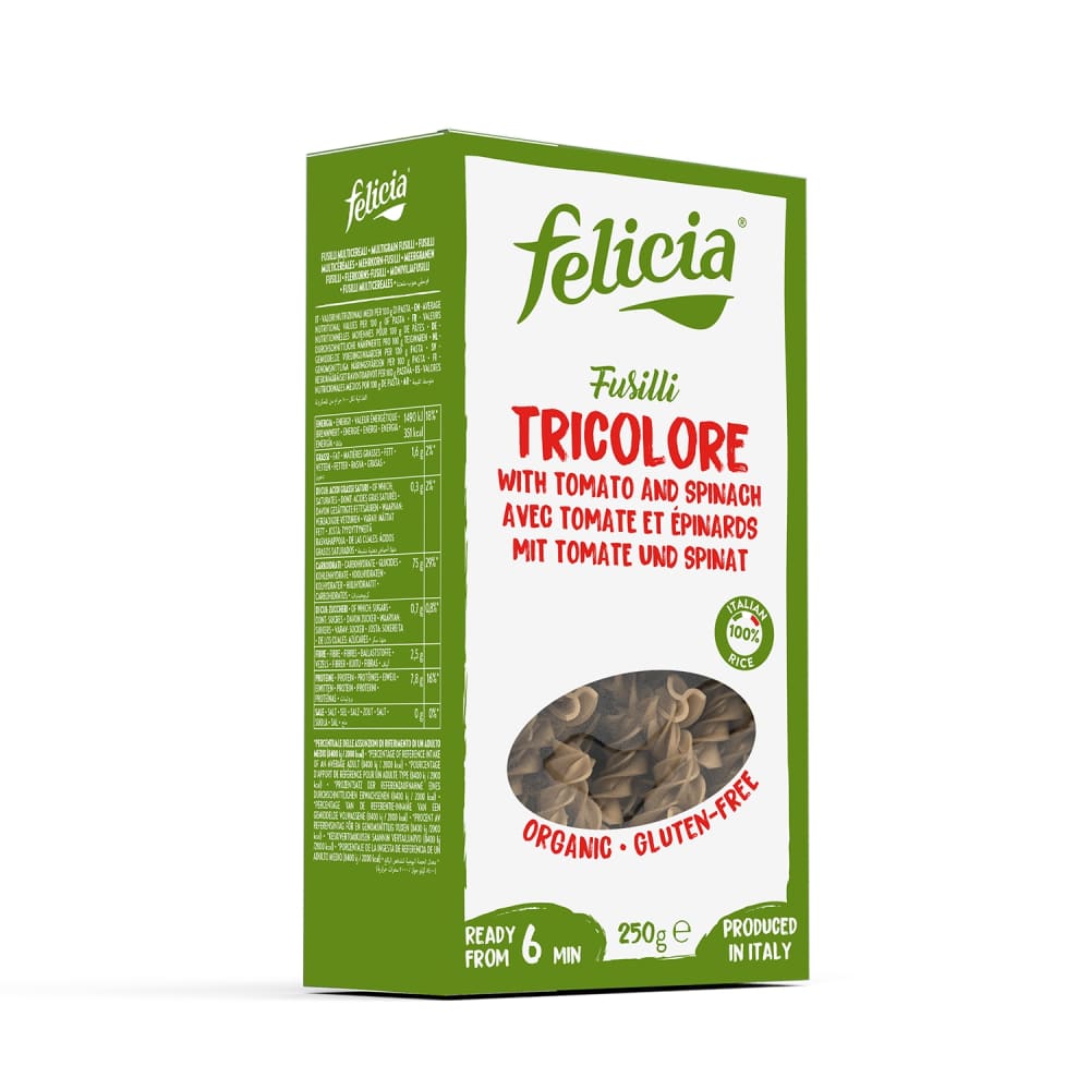 Makaroni Felicia Fusilli trīskrāsu BIO 250g