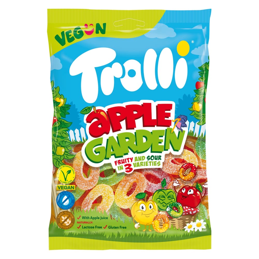 Želejkonfektes Trolli Apple Garden, veg. 175g