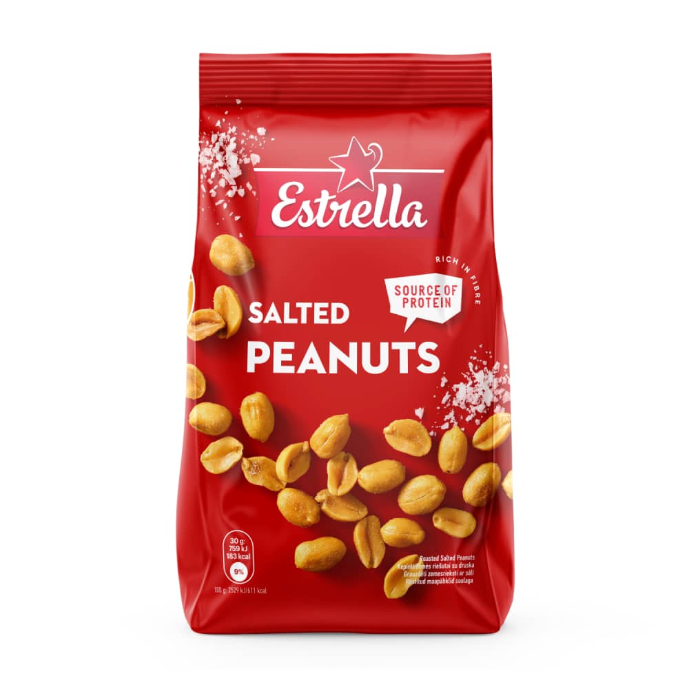 Grauzdēti zemesrieksti Estrella ar sāli 240g