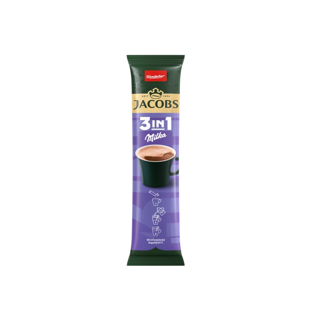 Šķīst. kaf. dzēr. Jacobs 3in1 Milka 12,4g
