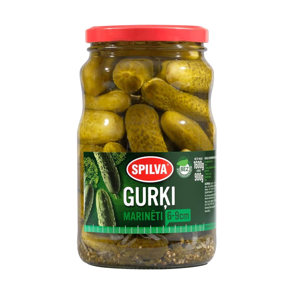 Marinēti gurķi Spilva 6-9cm 1600g/900g