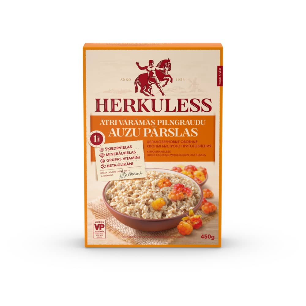 Auzu pārslas Herkuless ātri vārāmās 450g