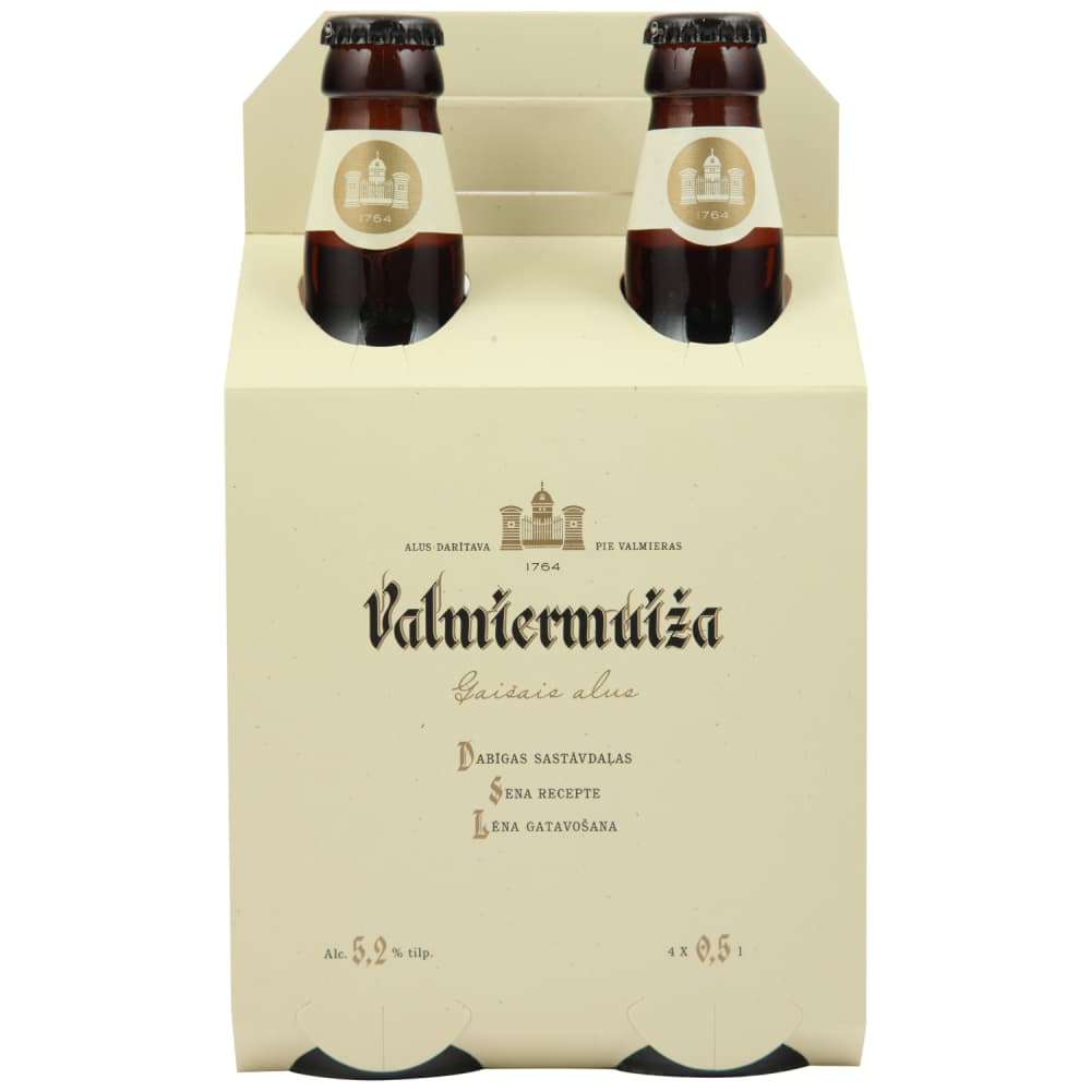 Alus Valmiermuižas gaišais 5,2% 4x0,5l