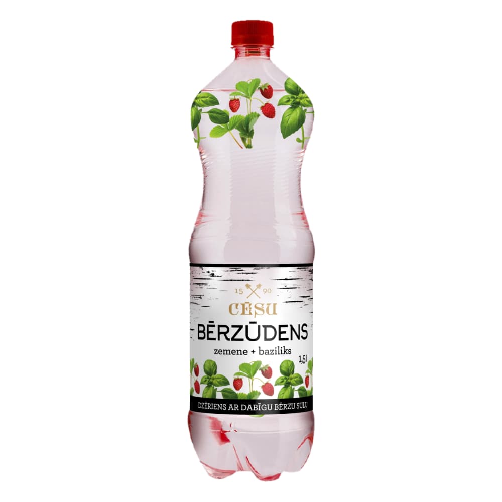 Ūdens Cēsu Bērzūdens zemeņu un bazilika 1,5l