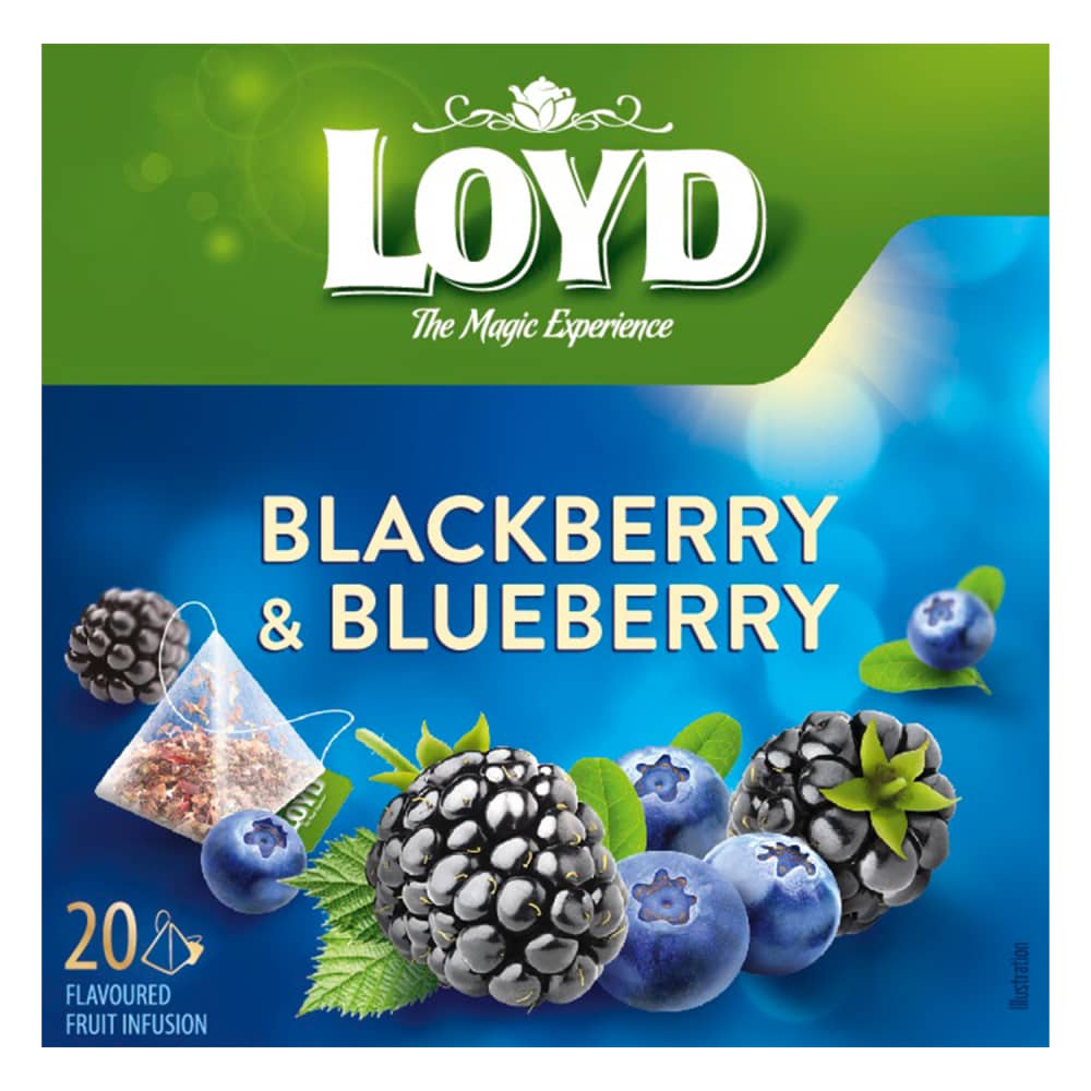 Augļu tēja Loyd kazeņu un melleņu 20x2g