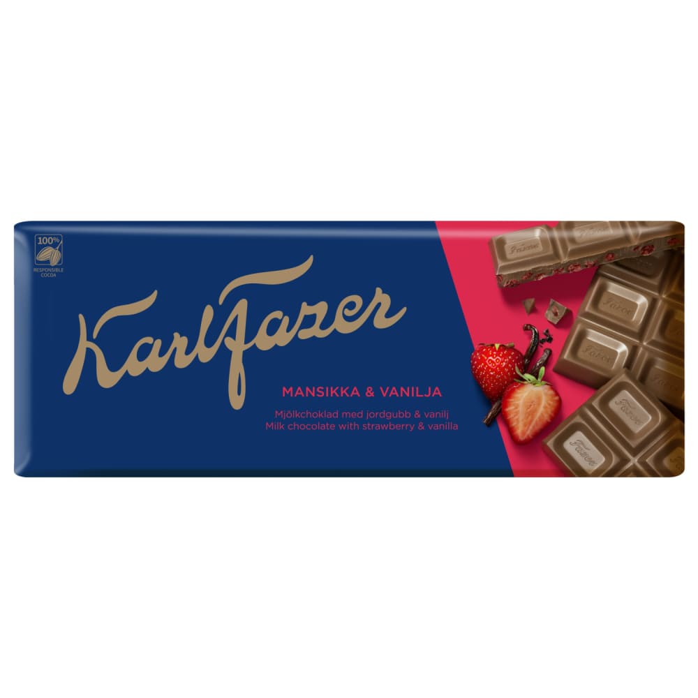 Piena šokolāde Karl Fazer zemeņu 190g