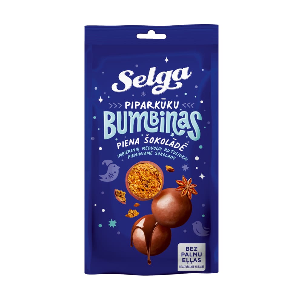 Piparkūku bumbiņas Selga piena šokolādē 150g