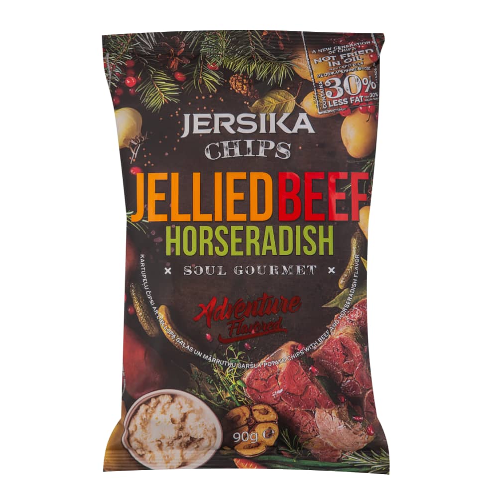 Čipsi Jersika's ar sautētu gaļu&mārrutk. 90g
