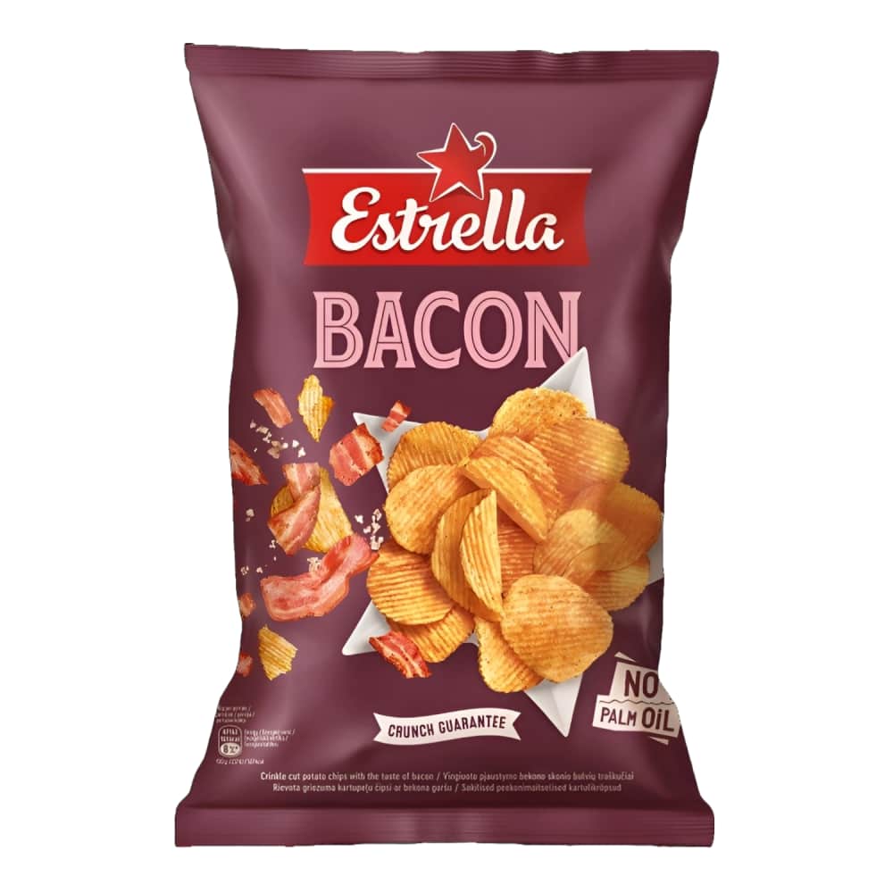 Čipsi Estrella ar bekona garšu 130g