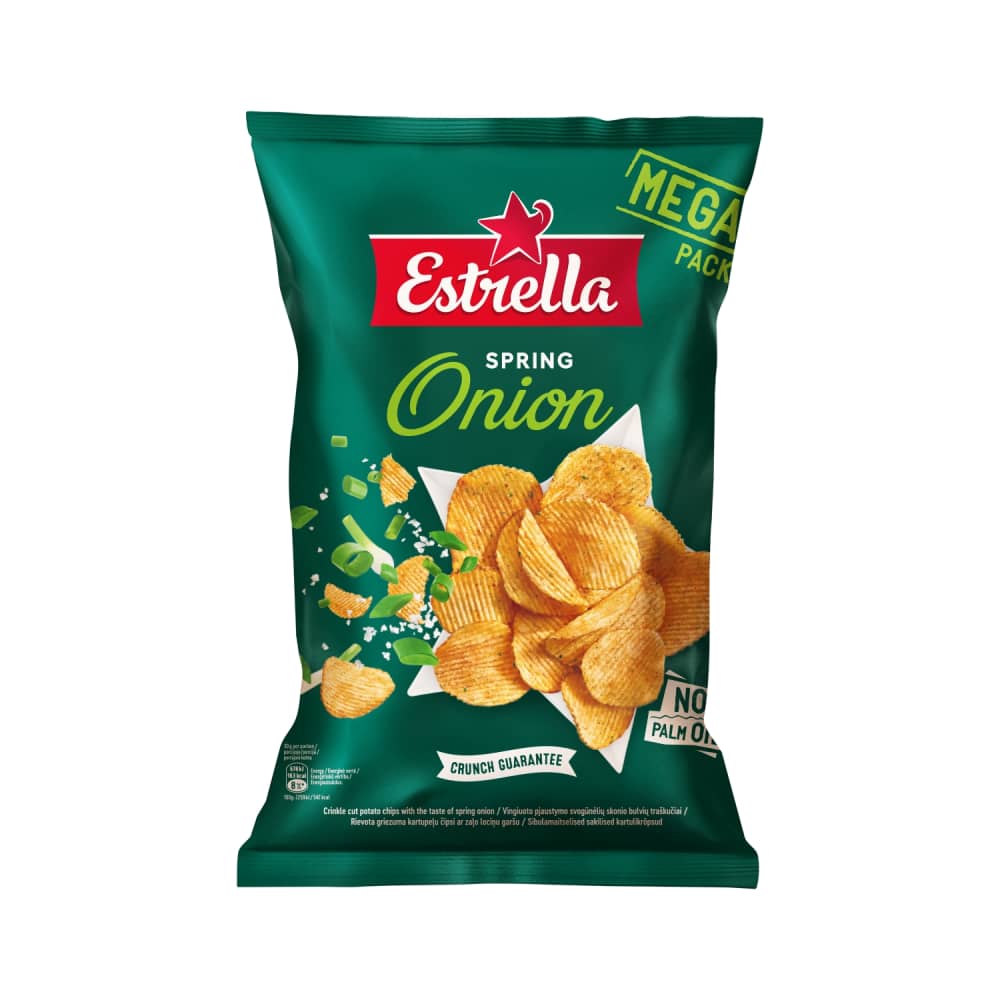 Čipsi Estrella ar zaļo lociņu garšu 250g