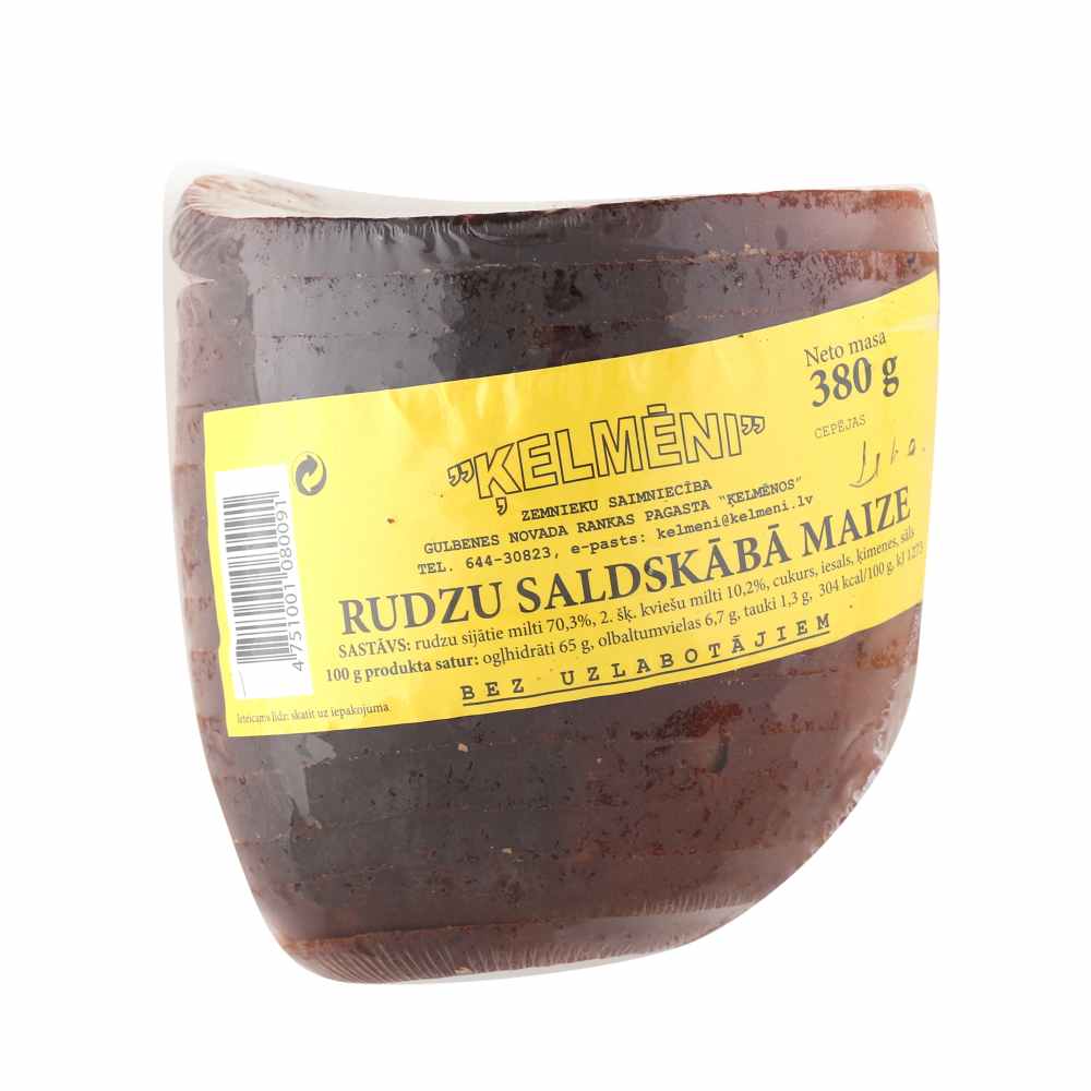Rudzu saldskābmaize Ķelmēni sagriez. BIO 380g