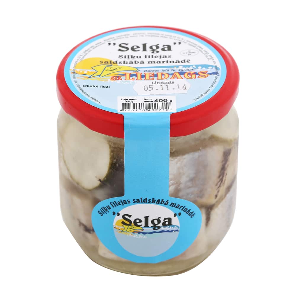Siļķes fileja gab. saldskābā marin. 400g/220g
