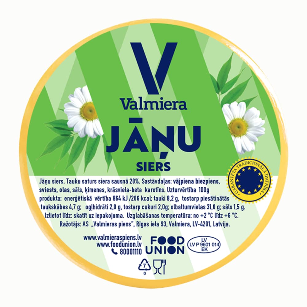 Siers Valmiera Jāņu fasēts 20% kg