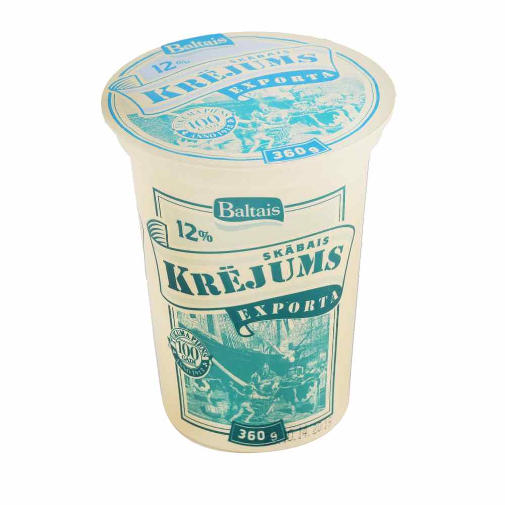 Skābais krējums Exporta 12% 360g