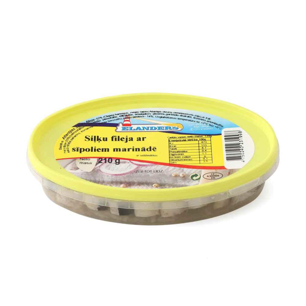 Siļķes fileja ar sīpoliem marinādē 210g/111g