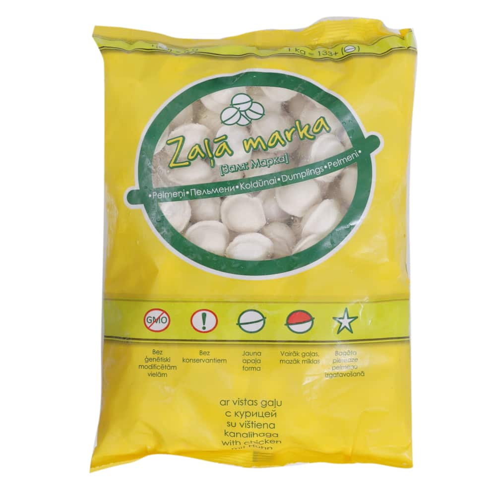 Pelmeņi Zaļā marka ar vistas gaļu 1kg