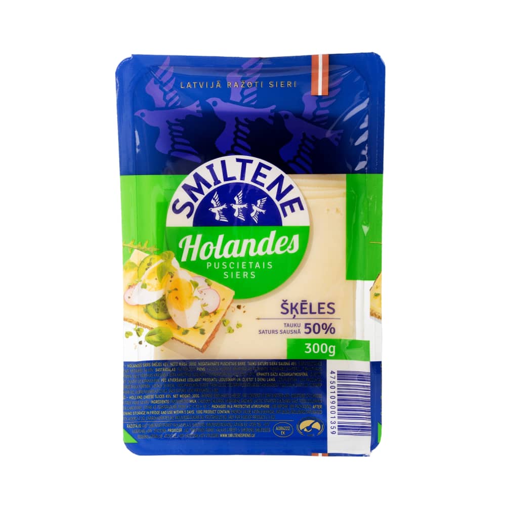 Siers Smiltene Holandes šķēlēs 45% 300g