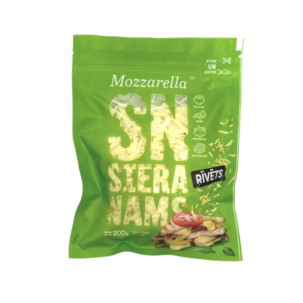Rīvēts siers Mozzarella Siera Nams 200g