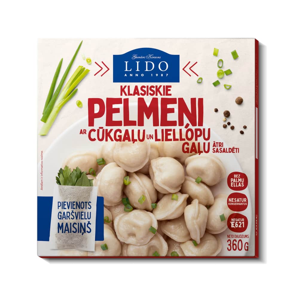Pelmeņi Lido ar cūkgaļu un liellopa gaļu 360g