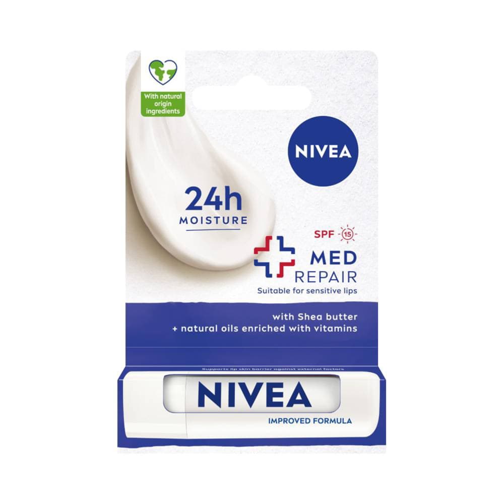 Lūpu kopšanas līdz.Nivea med repair 4.8g