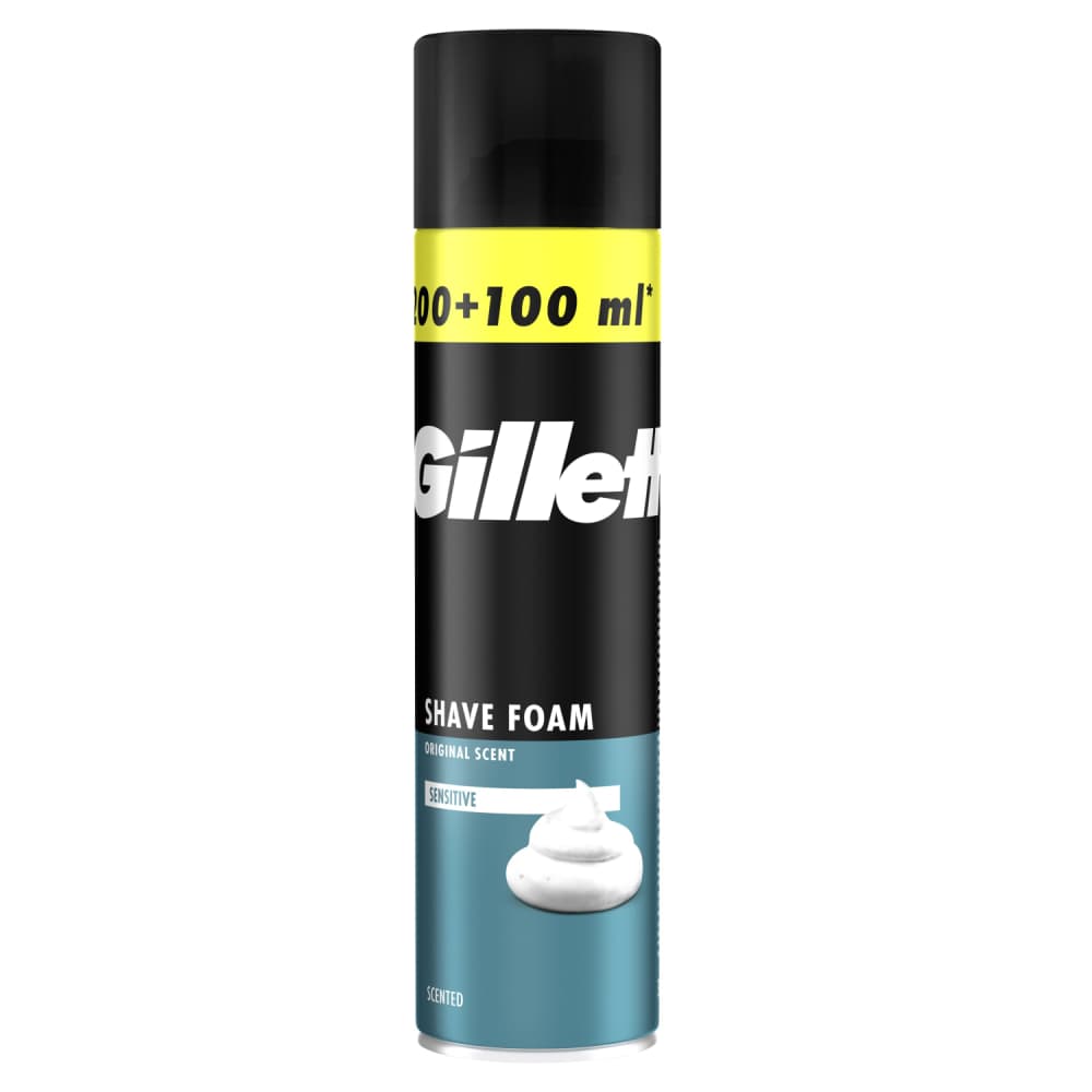 Skūšanās putas Gillette Sensitive 200+100ml