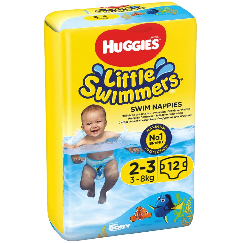 Autiņb. HUGGIES SWIMMERS 2-3, 3-8kg,12gb