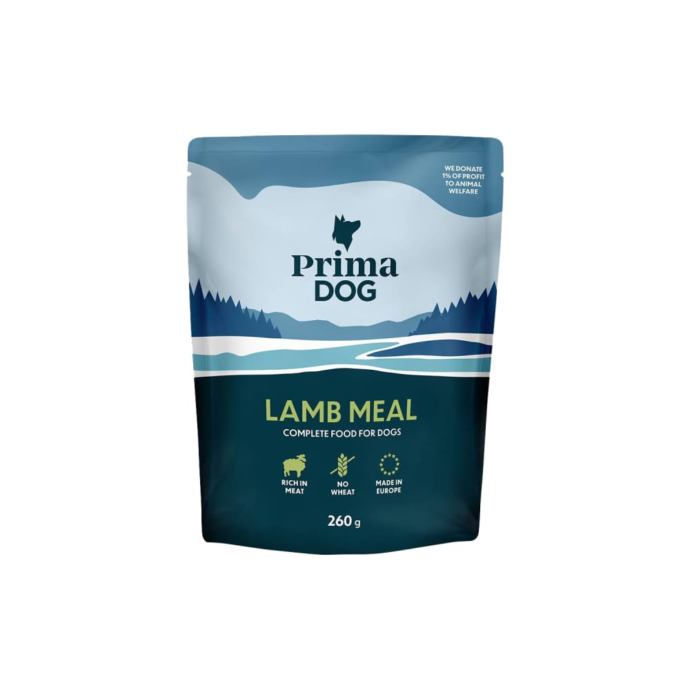 Suņu barība PrimaDog ar jēra gaļu 260g