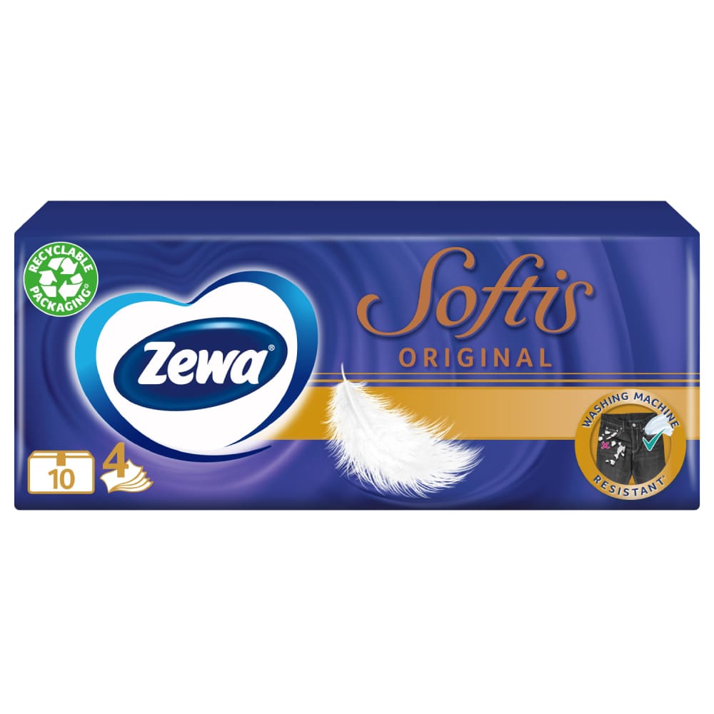 Kabatlakatiņi Zewa Softis, 4sl., 10x9gab