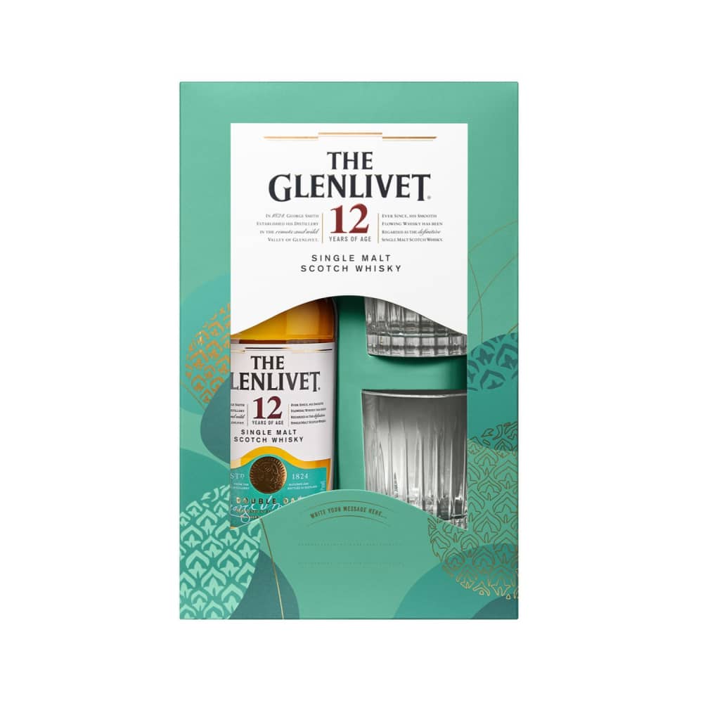 Viskijs Glenlivet 12YO + glāzes 40% 0,7l