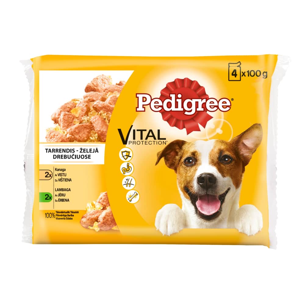 Suņu mal.cāļa,jēra gaļu PEDIGREE,400g