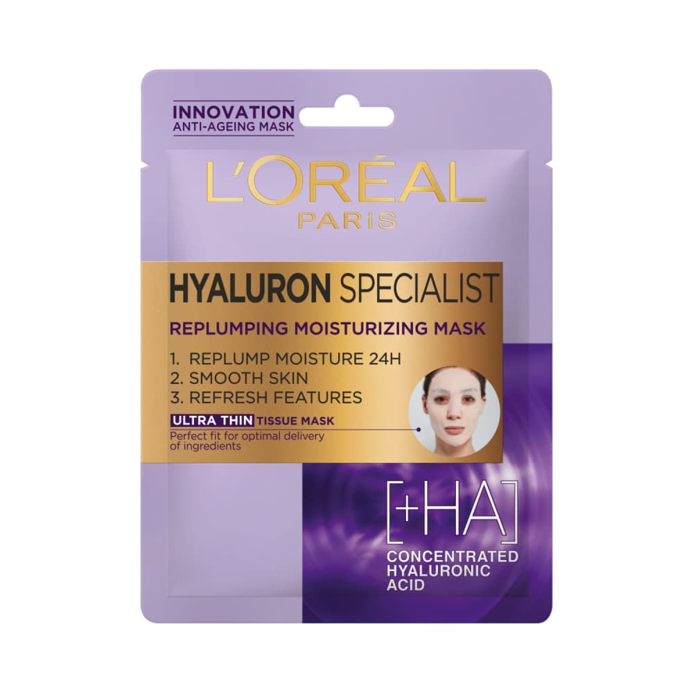 Auduma maska L'Oreal Paris Hyal. Sp. 30g