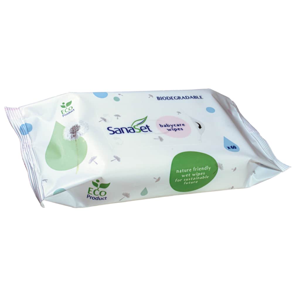 Mitrās salvetes SanaSet Babycare 60gab.