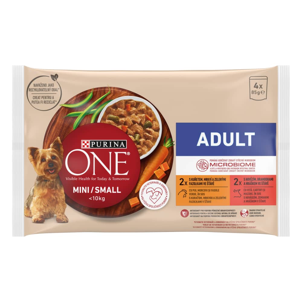 Kons. suņiem Purina One <10kg adult 4x85g