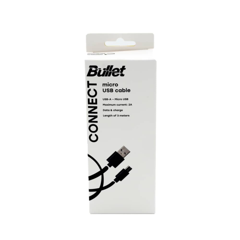 Kabelis Bullet Micro USB 3m