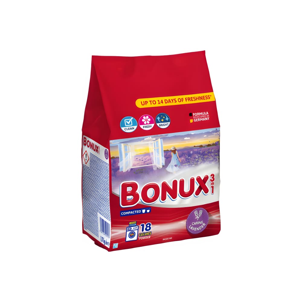 Veļas pulv. Bonux Caring Lavander 18MR 1,17kg
