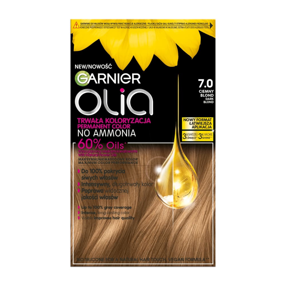 Matu krāsa Garnier Olia 7.0 tumši blonda 1gab