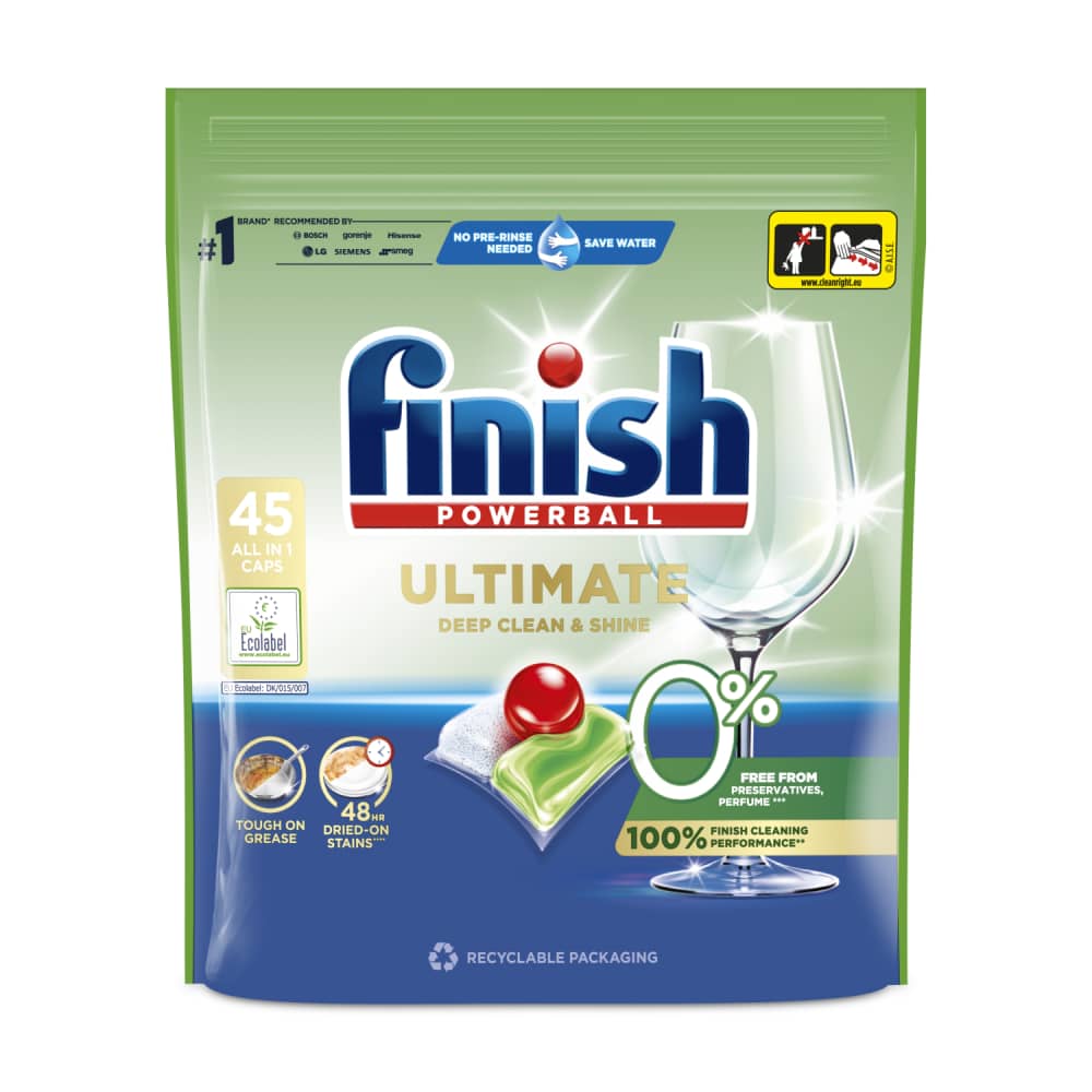 Tr.mazg. maš. kaps. Finish Ultimate 0% 45gab.