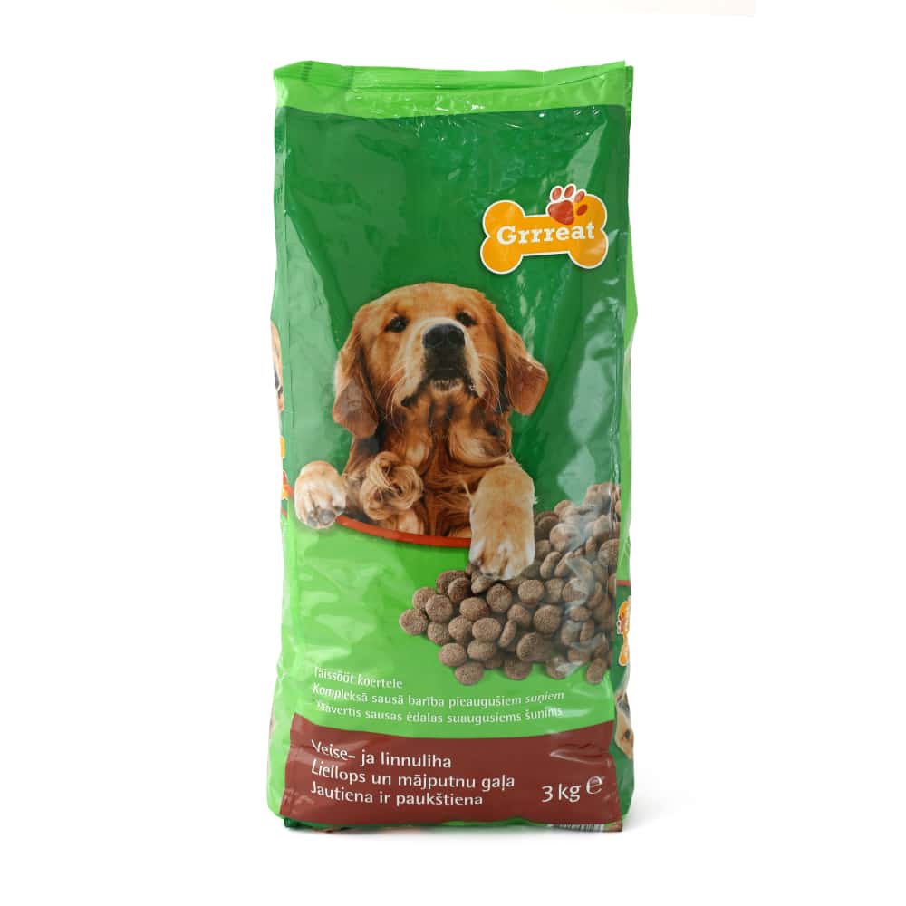 Barība suņiem Grrreat liellopu 3kg