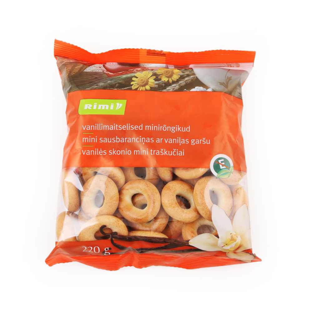 Sausbaranciņas Rimi mini ar van. garšu 220g
