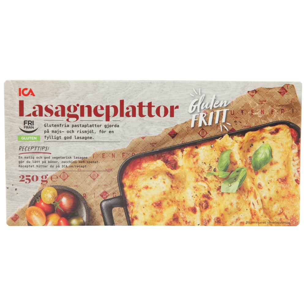 Lazanjas plāksnes ICA bez lipekļa 250g