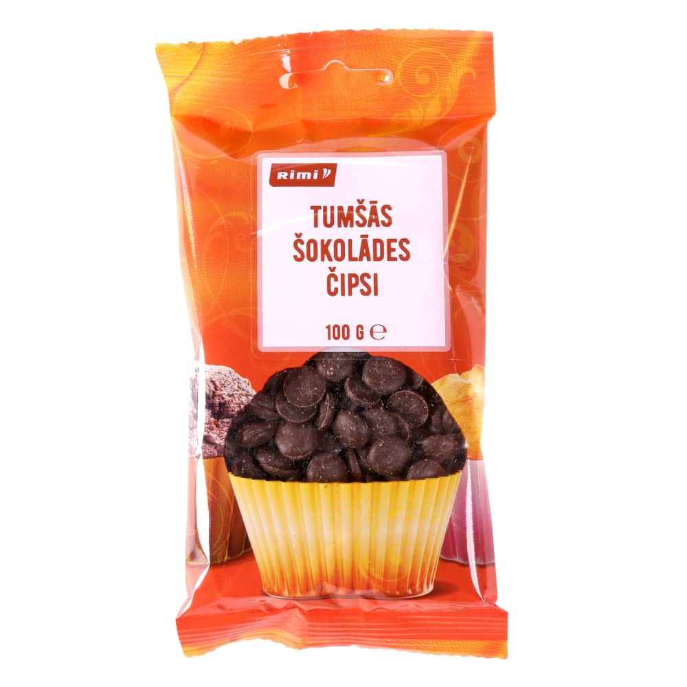 Tumšās šokolādes čipsi Rimi 100g