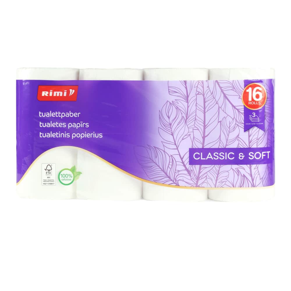 Tual. pap. Rimi 145 sloks., 3 slāņi, 16 ruļļi